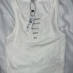 Garage white cotton shirt with sparkles